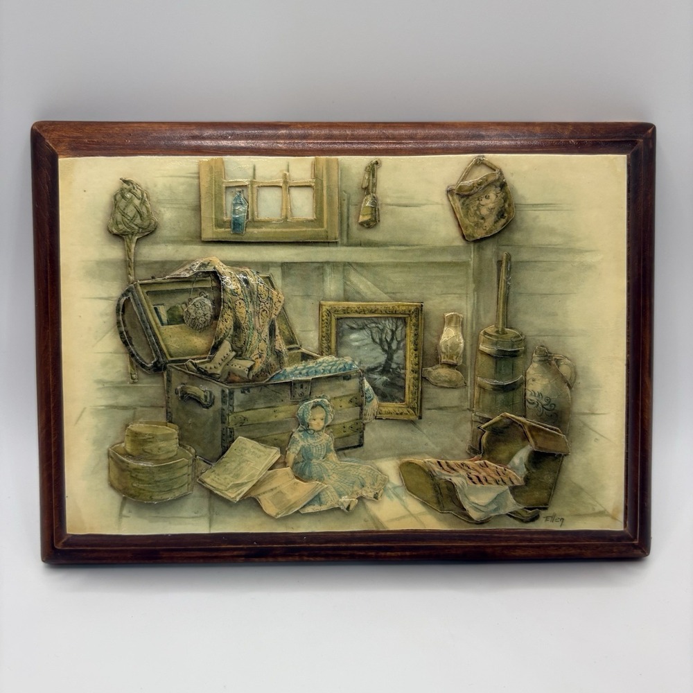 Small Vintage 3D Paper Tole Decoupage Art